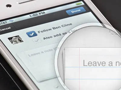 Folded paper friend app fold folded follow friend ios lined mobile note paper radio texture