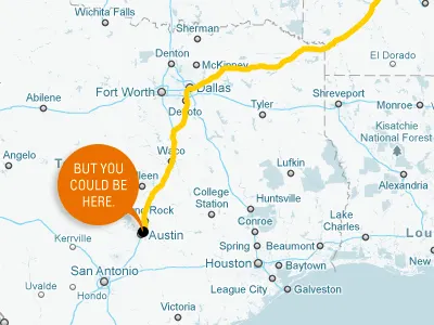 You Could Be Here adlucent careers hiring interactive jobs map orange speech bubble yellow