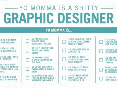 Yo Momma Sucks at Design check box design funny joke notepad shitty designer yo momma