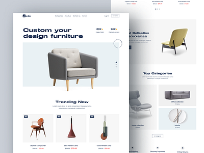 Furniture Landing Page architecture branding decoration design ecommerce furniture graphic design homedecor interior modern online shop sofa ui uidex ux website