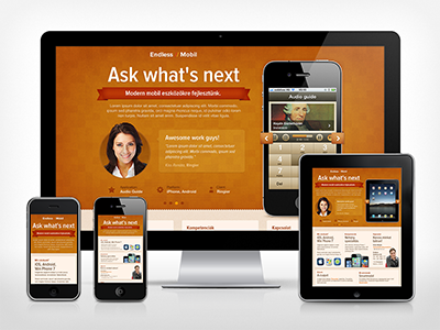 Responsive layout ipad iphone mobile mobile design responsive texture web design website yellow