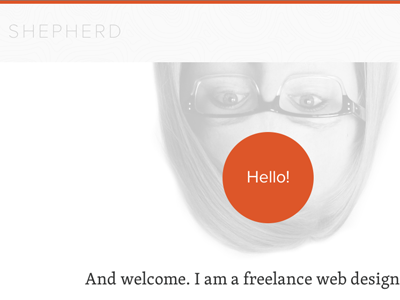 Shot #443492 bio home orange personal photo responsive website white