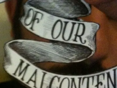 The Winter of Our Malcontent album art banner lettering mixtape sketch