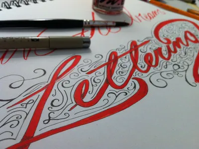 Lettering brush cowboy embelishment flourish ink lettering literally script swirly mcswirlypants wonky g