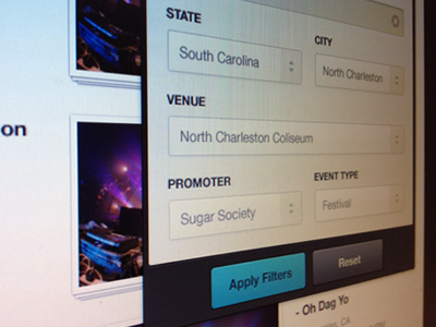 Filter Events clean dropdown event events filter light nuance shadow ui white