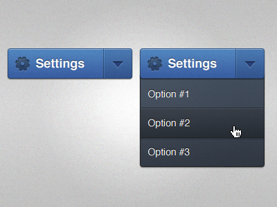 Settings Dropdown button dropdown dropdown menu gear settings ui