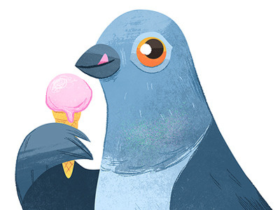 Strawberry birds illustration pigeon
