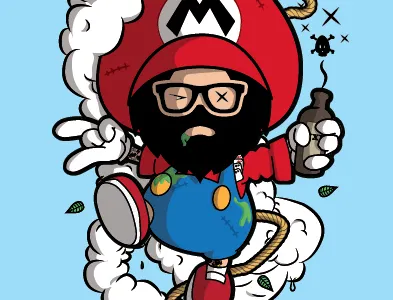 Off the mushrooms (edit) distorted kids dksp fun illustration malmö mario sweden