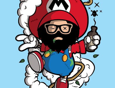 Off the mushrooms (edit) distorted kids dksp fun illustration malmö mario sweden