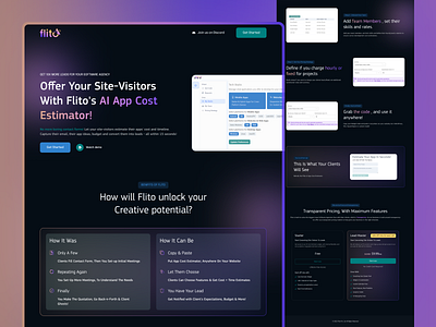 Flito- Saas landing page Redesign analytics b2b crm dark design enterprise flito graphs modern saas saas landing page software trending ui ui design ux web web design web3 website