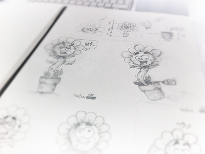 Character Design black cartoon character flower funny game grayscale hero icon icon design illustration in progress mascot paper pencil run running sax sun white