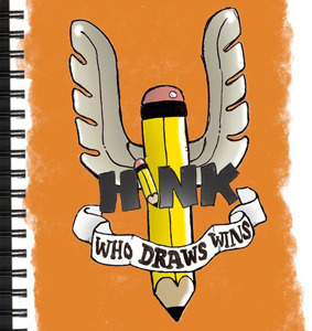 Who Draws Wins illustration logo