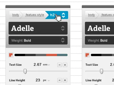 Our New Main Dialog dialog floating fonts options palette panel typecast ui web fonts