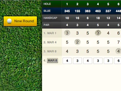 Small golf side project button golf gradients grass table ui