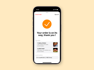 Food delivery app app application checkout clean concept daily ui dailyui design fooddelivery interface ios iphone minimal minimalist mobile mobile app ui ui design uidesign user interface