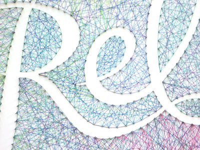 Relax & Unwind pin string tactile typography