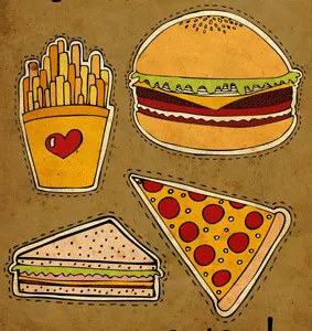 My Biggest Love cheeseburger fastfood fries love pizza sandwich