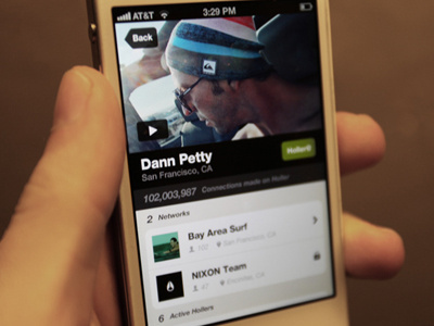 Holler ipad iphone app list photography play button ui ux video