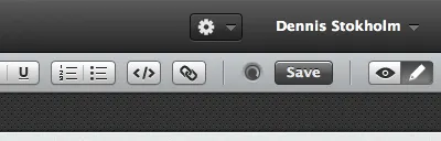 Webapp interface excerpt #2 toolbar web app