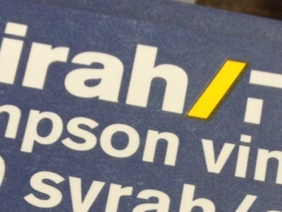 Closeup of letterpress wine label print design label letterpress packaging wine