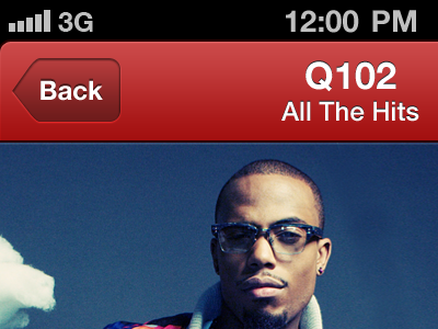 iHeartRadio UI app black iheartradio music red ui