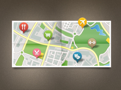 Map Exploring the City geo illustration location map photoshop pin