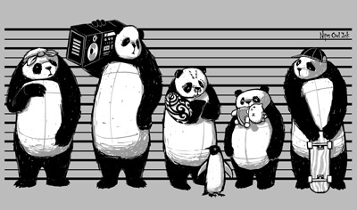 Panda Lineup illustration t shirt