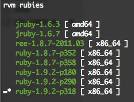 RVM Rubies macosx ruby rvm shell