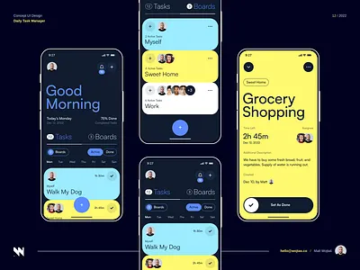 #29 - Mobile App Concept app application daily dark mode design flat interface iphone list mobile mobile app organize productivity task task manager tasks todo ui ux