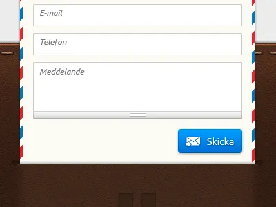 Uit Contact button contact form leather paper stripes website