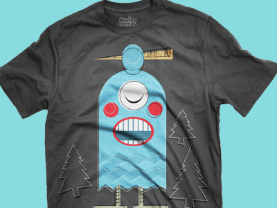Pinetop Friends Tshirt blue cartoon cute design friend illustration monster pine top pinetop friends trees tshirt tshirt design yeti