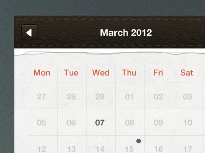Calendar UI freebie free os x ui