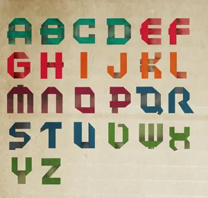 Paper Font (Completed) black erika mackley erika noel vector folded font illustrate illustrative paper project typography white