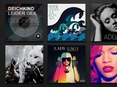 radiozeug UI app cover list music playbutton radio ui web wood