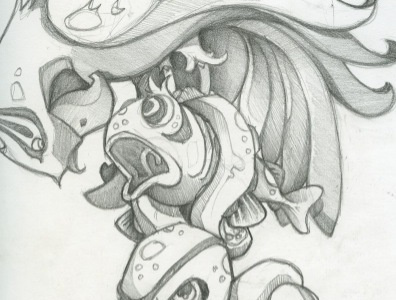 What's Up Mang bird fish illustration parrot sea sketch