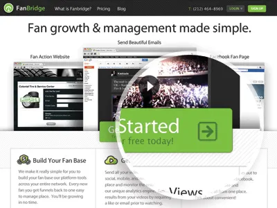 Sneak peak of the new FanBridge.com button clean fanbridge layout ui ux website