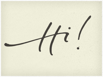 Hi! calligraphy greeting lettering stationery texture