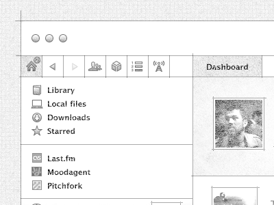 Spotify OS X app desktop os x spotify wireframe