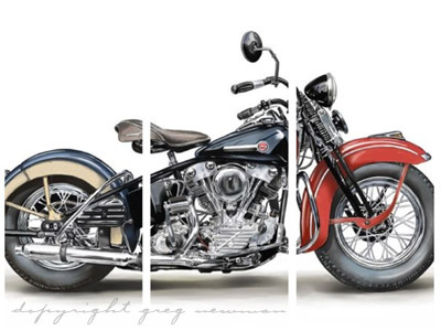 1946 Harley Davidson Model EL Knucklehead davidson digital harley harleydavidson painter12 painting