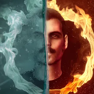 Utopia album cd cover fire music photoshop rock water