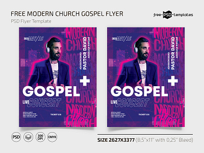 Free Modern Church Gospel Template + Instagram Post (PSD) church event events flyer flyers free freebie gospel instagram modern photoshop print printed psd template templates