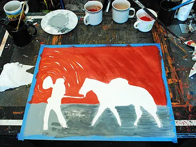 Into My Own - Painting 1xrun illustration painting print making robert frost scratchboard screen print zeb love