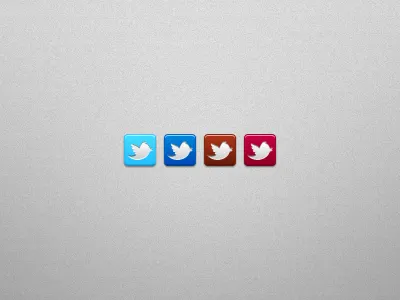 Twitter Buttons and blue buttons done in ps red twitter