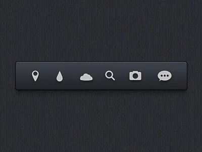 Very First Icon Attempt camera cloud design drop icons map marker messages search ui ux