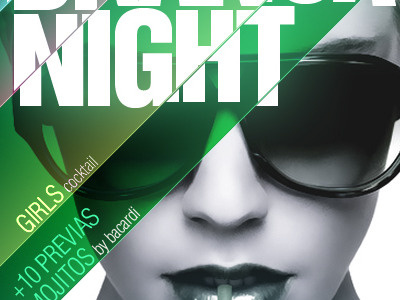 Flyer branca flyer green party techno