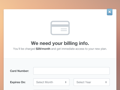 Modal Window billing clean modal ui window