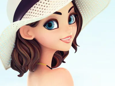 Enjoying Summer Break 3d cg character design cute sexy summer swimming suit