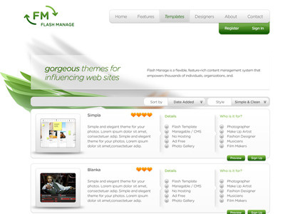 Flash Manage awesome bright buttons clean content content management design digital flashmanage graphic design green home icons interactive modern register sign in simple startup ui user experience user interface ux visual web website