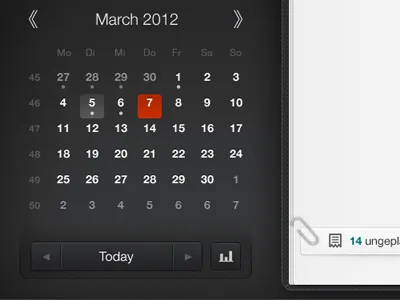Calendar from Pomodoro iPad App app button calendar ios ipad pomodoro pomodoro plus hd pomodoro technique statistic