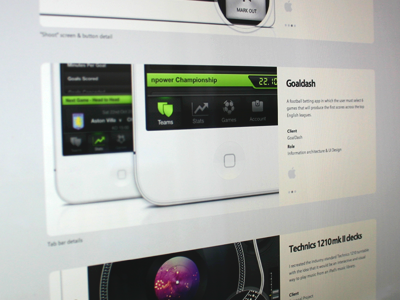 New portfolio app grey interface portfolio ui website white